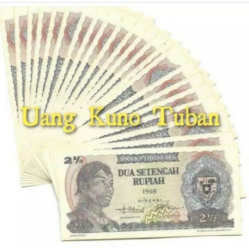 Uang kuno 2 1/2 Rupiah Sudirman Thn 1968 ( 2,5 Rupiah )