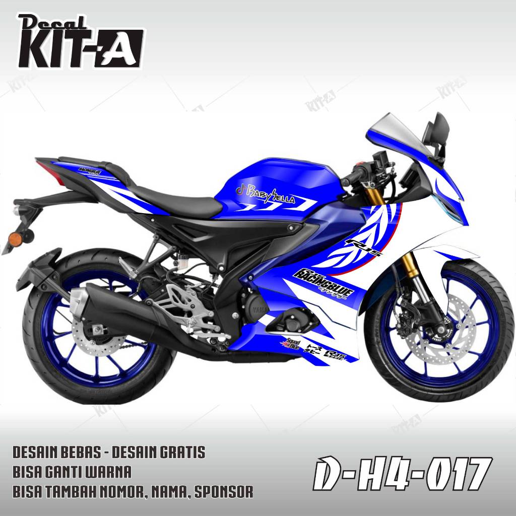 Stiker R15 M/R15 V4 decal setiker R15 M/R15 V4 stiker motor BIRU PUTIH D-H4-017 D-H4-004