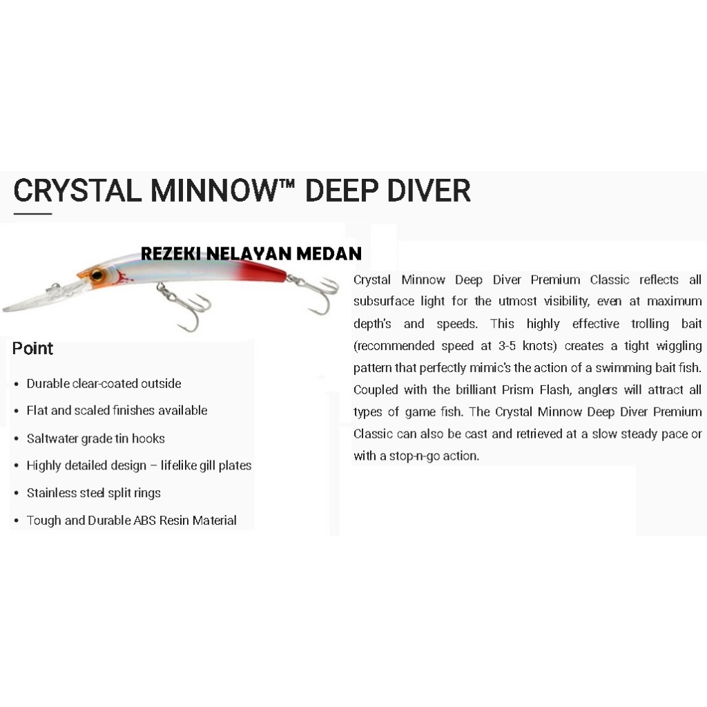 Umpan / Minnow YOZURI CRYSTAL MINNOW DEEP DIVER 90mm | 110mm