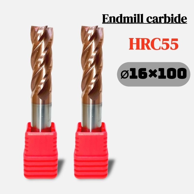 ENDMILL 16 mm 4 flute HRC 55 mata bor Milling 16mm 4 f end Mill carbide baru