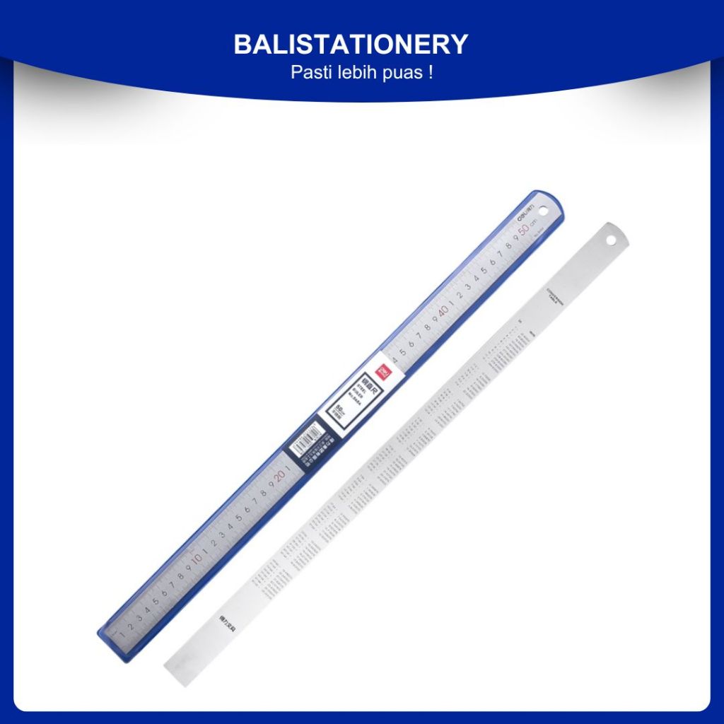 

Penggaris besi / drafting rule Deli 8464 Steel 50cm