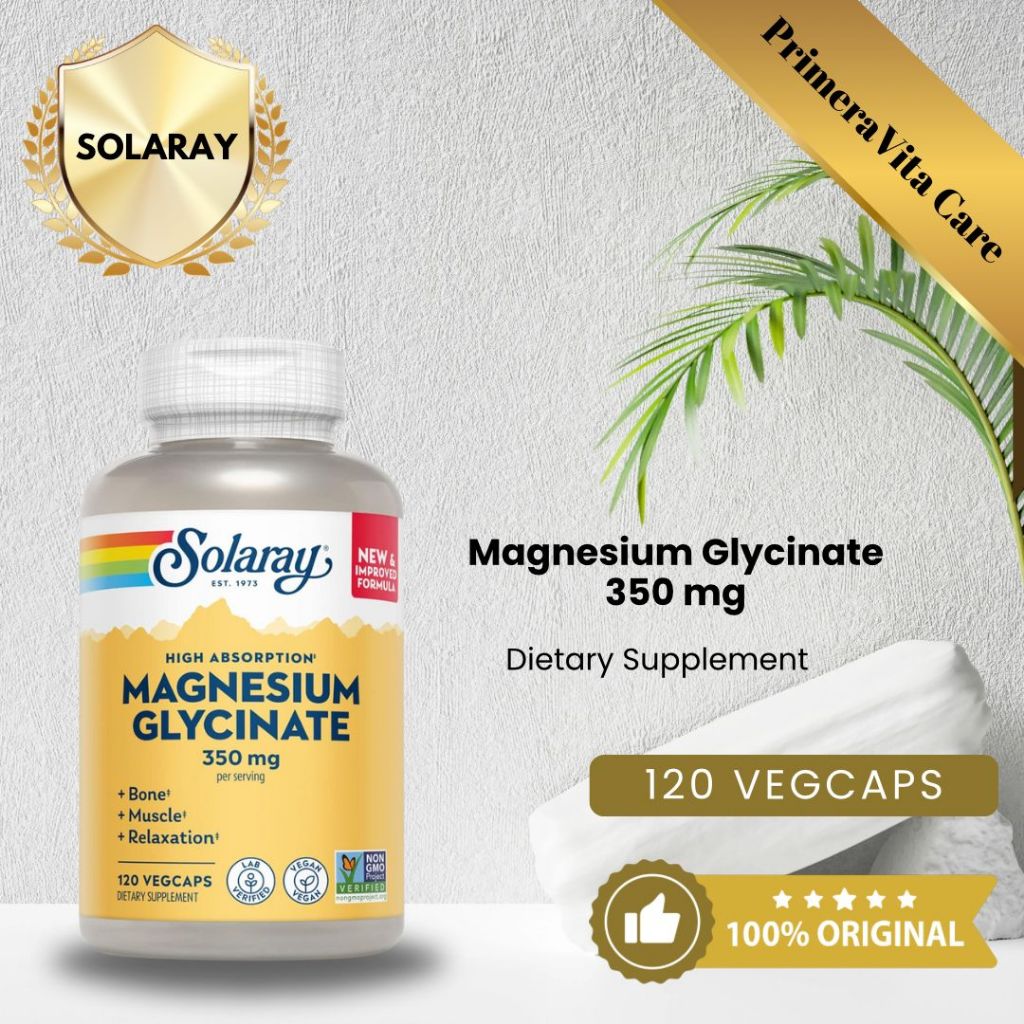 Solaray Higher Absorption Magnesium Glycinate 350 Mg 120Vcap ORI USA / Magnesium Glycinate