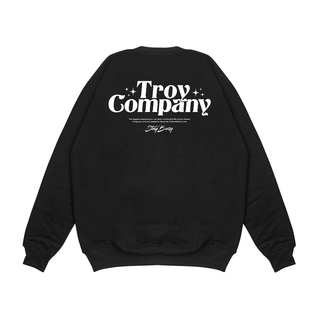 Troy Company Sweater Crewneck Black Dream - Sweater Sweatshirt Hitam SW 3083