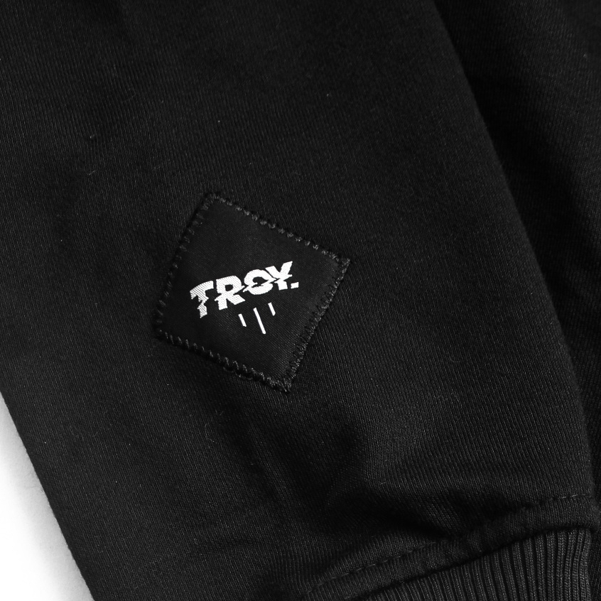 Troy Company Sweater Crewneck Black Rhythmic - Sweater Sweatshirt Hitam SW 3087