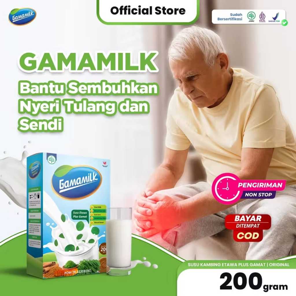 

Gamamilk - Susu Etawa Meredakan Masalah Tulang, Nyeri Sendi, Asam Urat dan Rematik