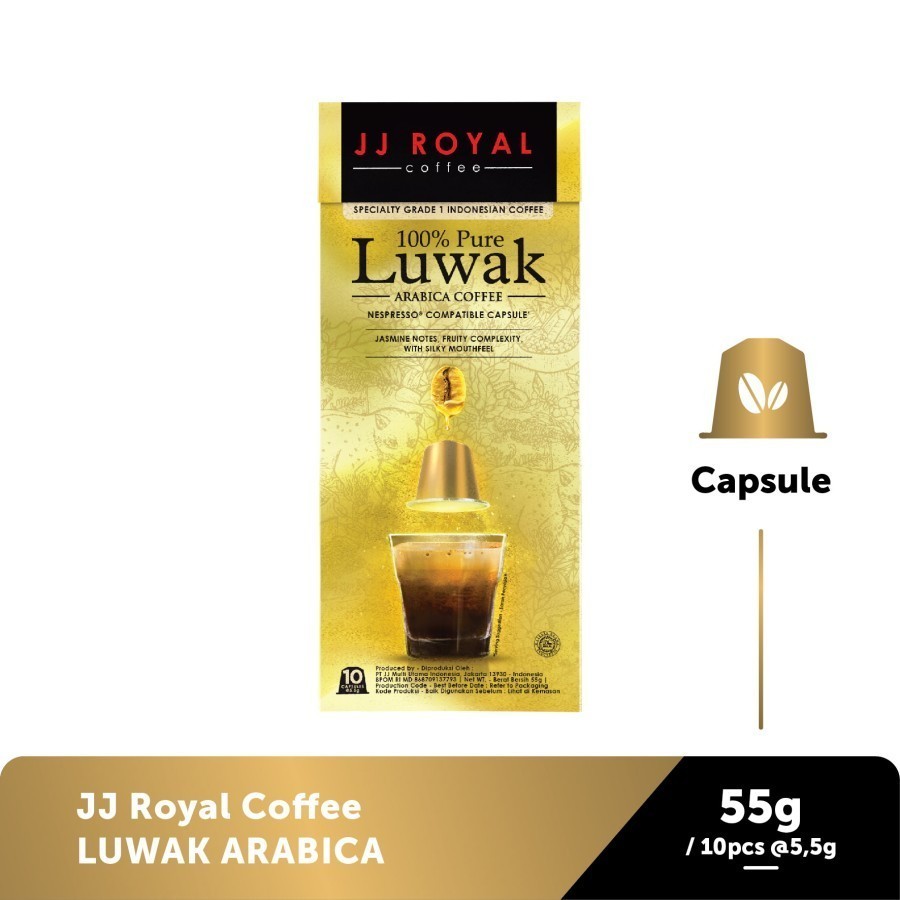

JJ Royal Coffee Luwak Arabica (Nespresso compatible) - 10pods @5.5gr