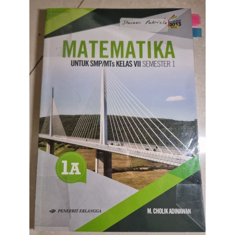 Buku Matematika untuk SMP/MTs Kelas VII (7) semester 1 dan 2 SMPK PENABUR
