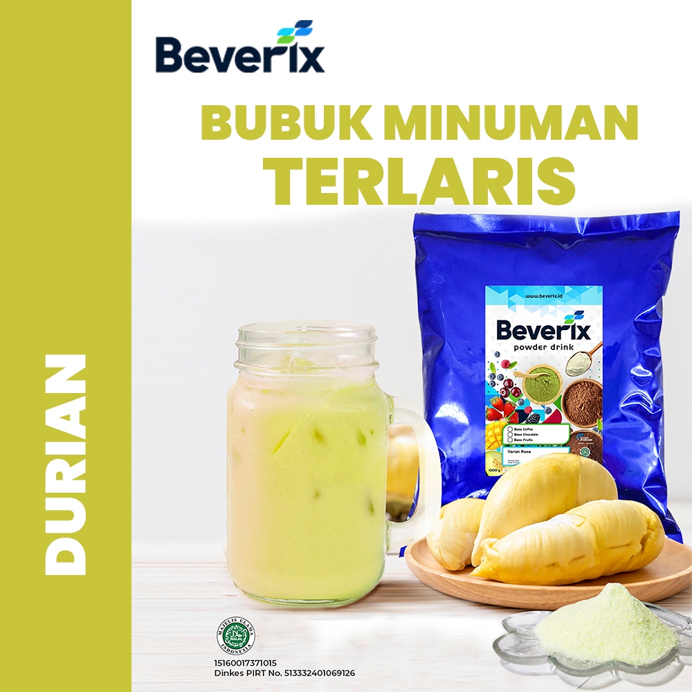 

BEVERIX Bubuk Minuman Premium Rasa Durian Bangkok Aneka Rasa Buah 1 Kg Serbuk Minuman Rasa Durian