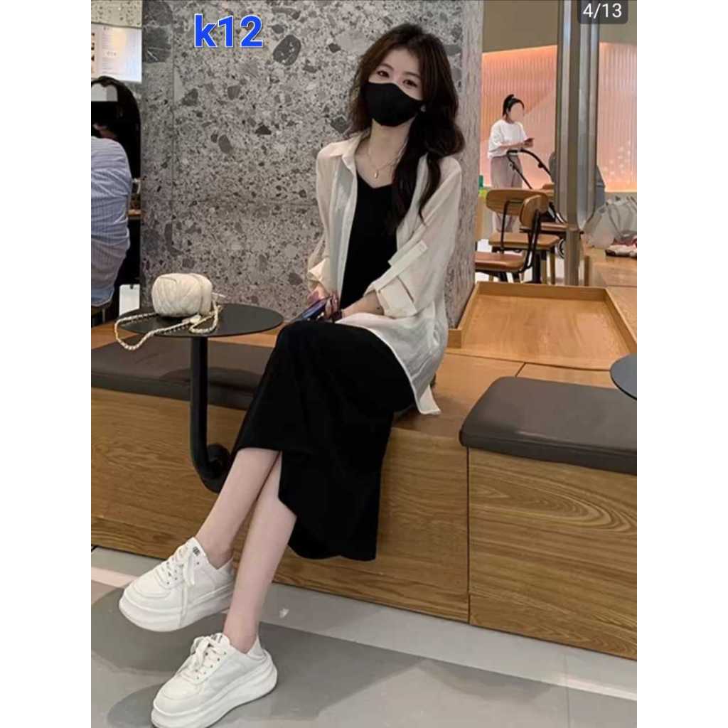 DRESS SPAN TANPA LENGAN/GAUN PANJANG INNER KASUAL KOREAN STYLE