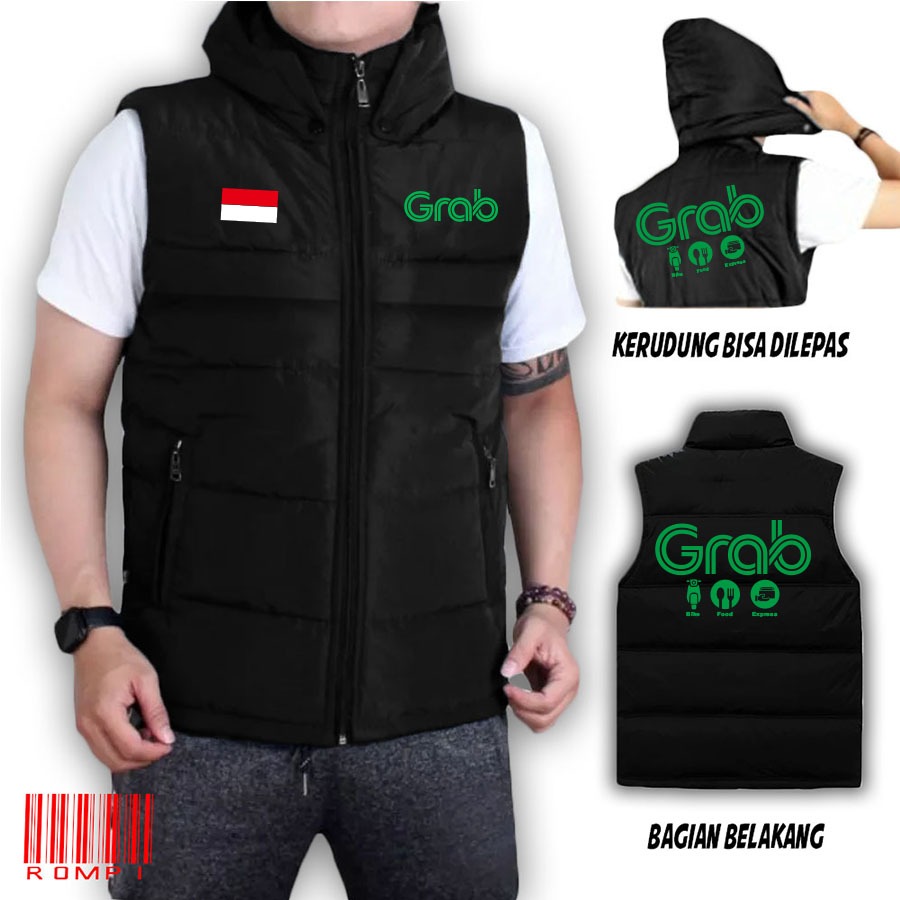 JAKET ROMPI KEMBUNG GRAB / ROMPI CUSTOM SABLON GRAB / ROMPI KEREN PRIA WANITA