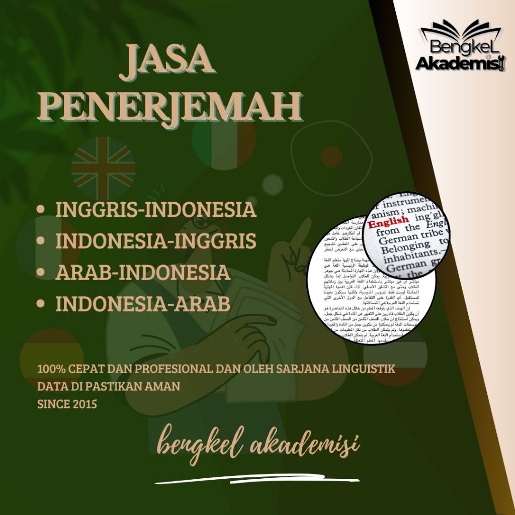 JASA TERJEMAHAN/TRANSLATE INGGRIS-INDONESIA, INDONESIA-INGGRIS ARAB-INDONESIA, INDONESIA-ARAB MURAH 