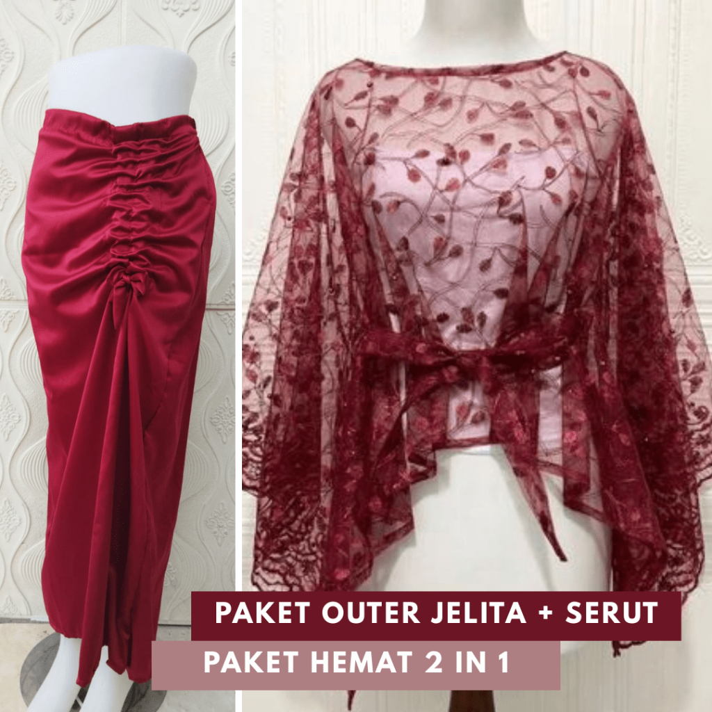 Setelan Kebaya Kutubaru Elnira Silver Kombinasi Batik Terbaru Kebaya Modern Kebaya Kutubaru rok lili
