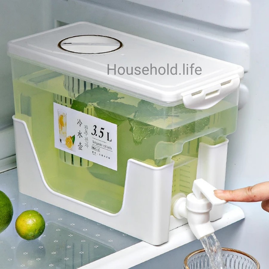 Dispenser Air Minum Jus Juice Botol Minum Galon Kulkas Wadah Air Minum 3.5 Liter