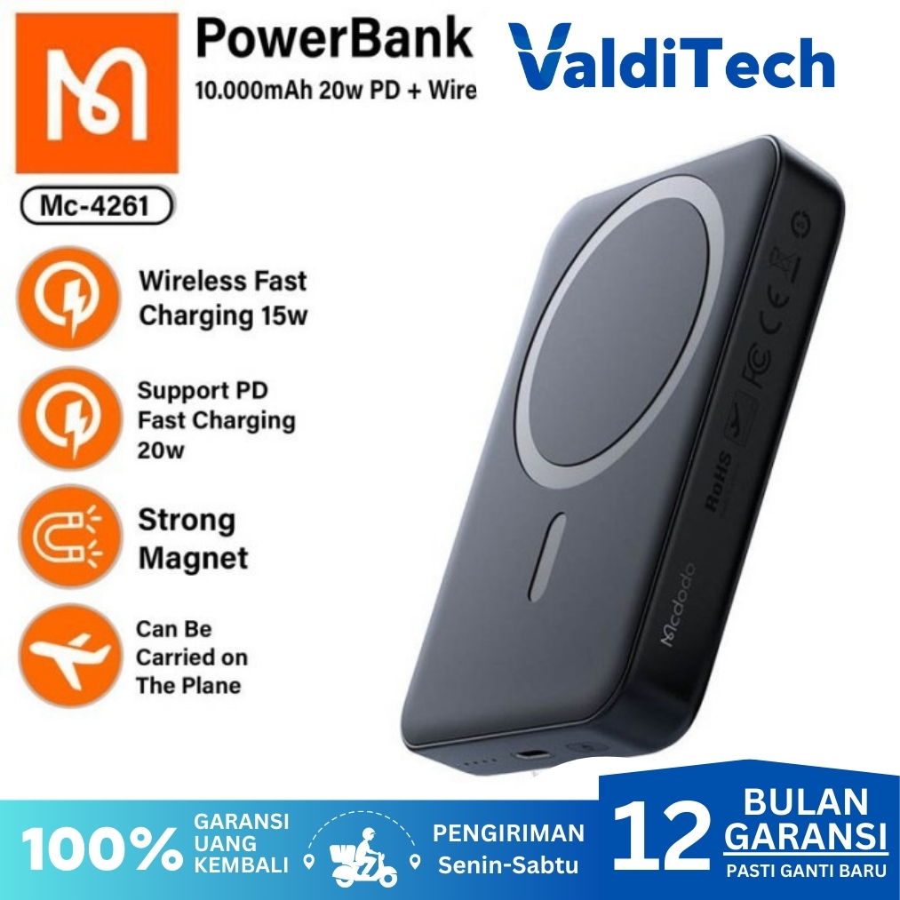 MCDODO Power Bank Magsafe 10000MAh Wireless Fast Charging 20W MC-4261 Magsafe