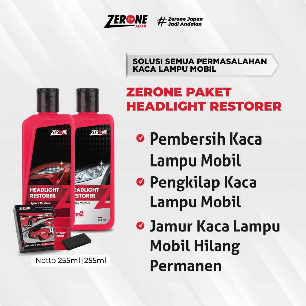 Zerone Pembersih Lampu Mobil Kuning Kusam Pengkilap Kaca Lampu Mobil Headlamp Cleaner