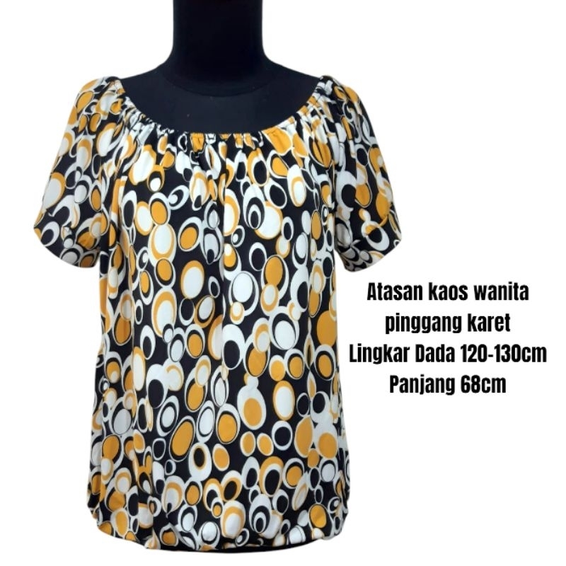 Atasan kaos wanita pinggang karet