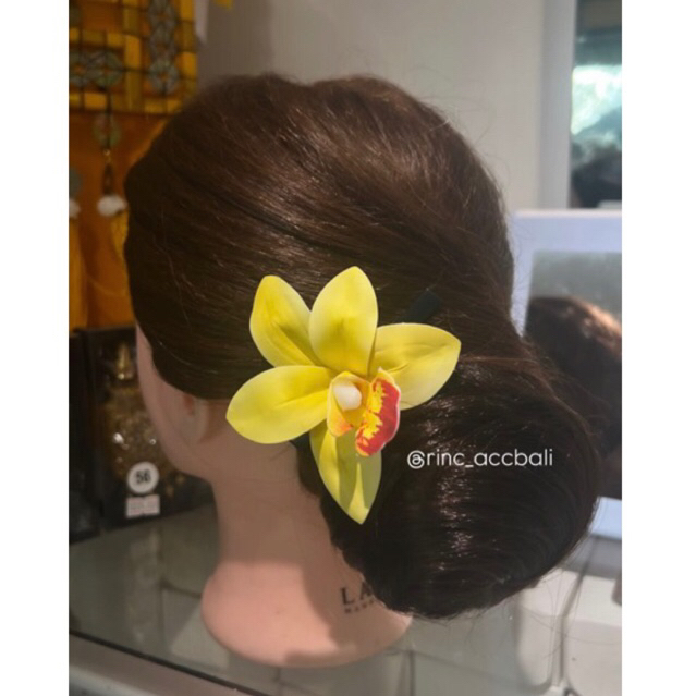 Aneka Jepit Sirkam Bunga Anggrek Bahan Premium Latex / Bunga Sanggul Bali Modern / Hairdo simple / h