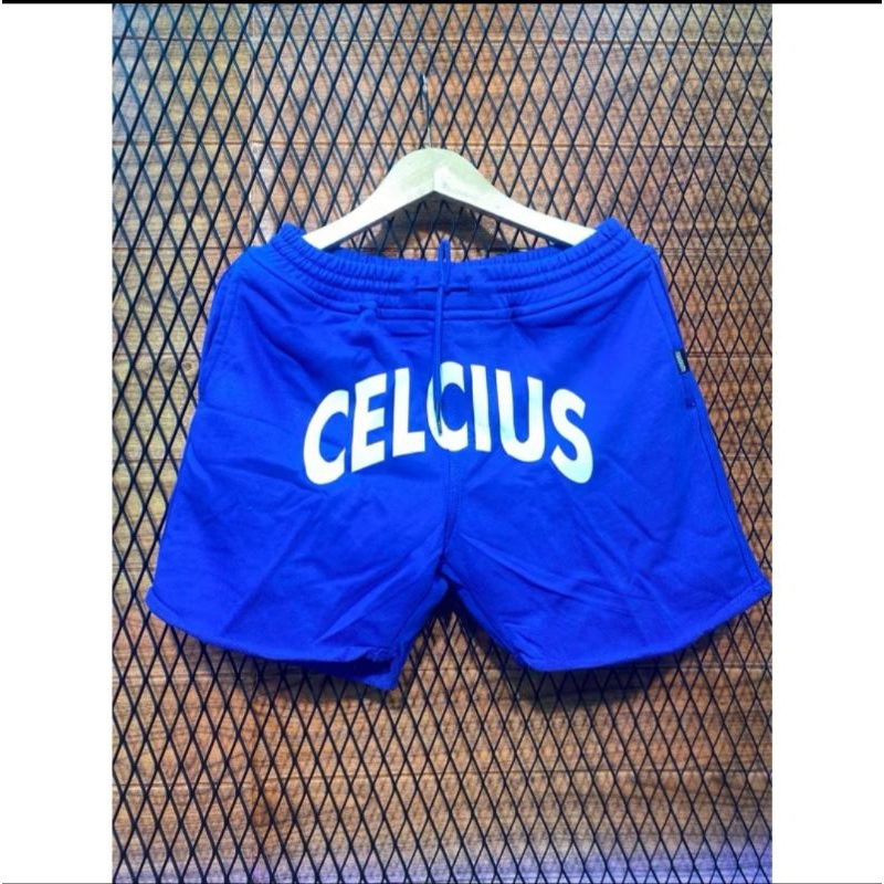 Boardshort Celcius  celana pendek unfinished pria bahan baby teri ukuran M L XL sablon celcius