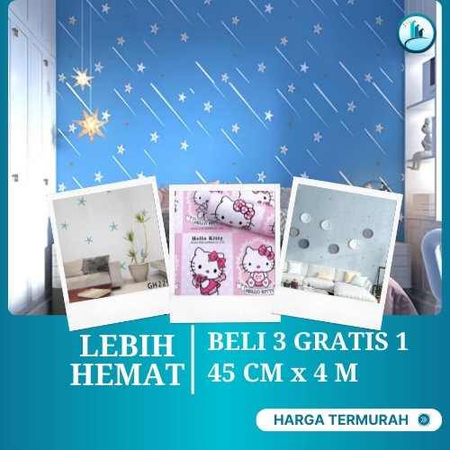 Setiker Wallpaper Dinding 3D Kamar Anak Laki Laki Welpaper Dindin Motif Karakter Estetik KOMBO HEMAT