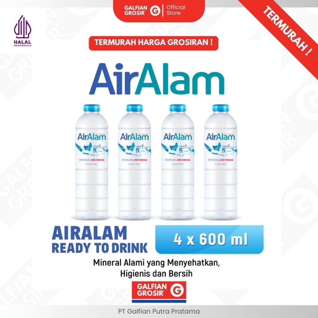 

( TERMURAH ) AIR ALAM BOTOL 4 X 600 ML