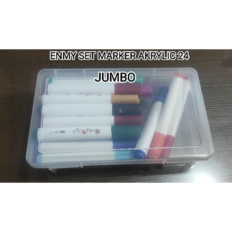 

Spidol Akrylic Marker 24 + Kotak Plastik Jumbo Cocok Buat Mewarnai Batu.Kanvas.Keramik