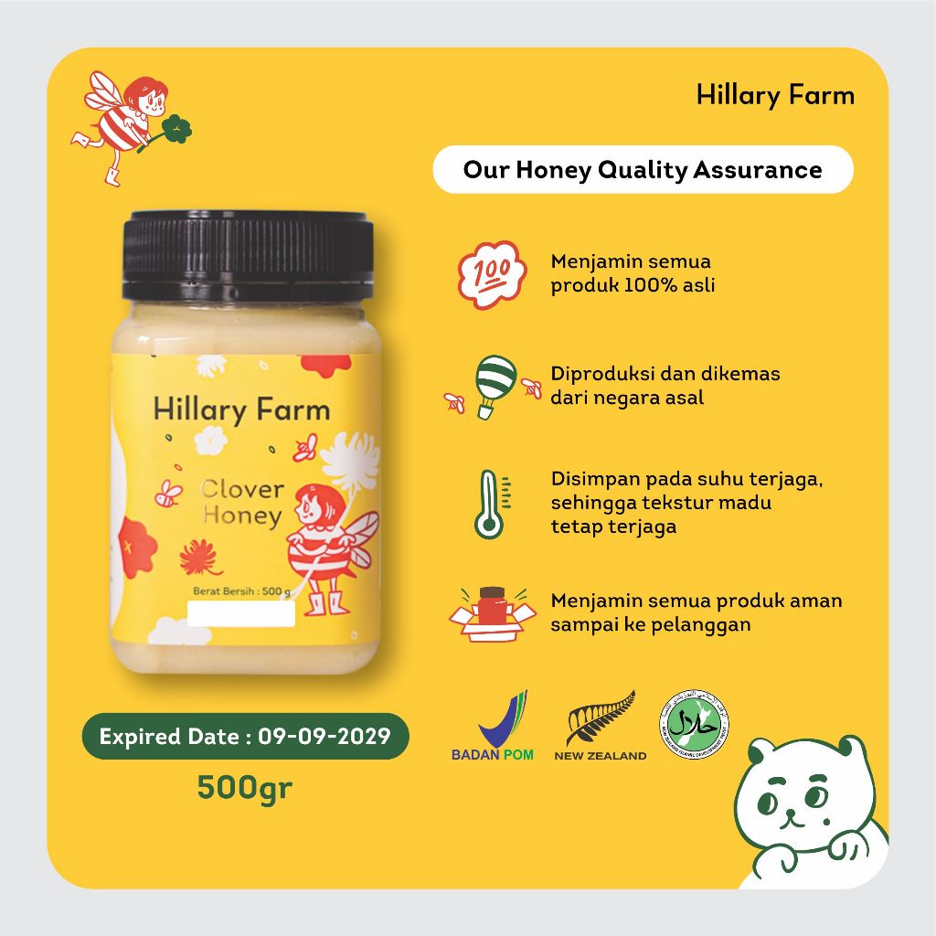 Hillary Farm Clover Honey 500gr