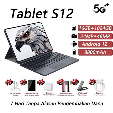 Hancdon tablet s12(16GB+1024GB)11.6inch+5g"iPs Screen hp tablet android 12 8800mAh Dual Sim Card tab