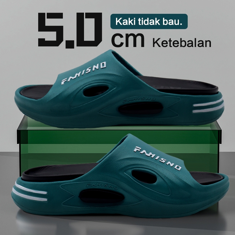 Sandal fashion pria terbaru, sol karet tebal lembut, anti-selip, sepatu pria dewasa