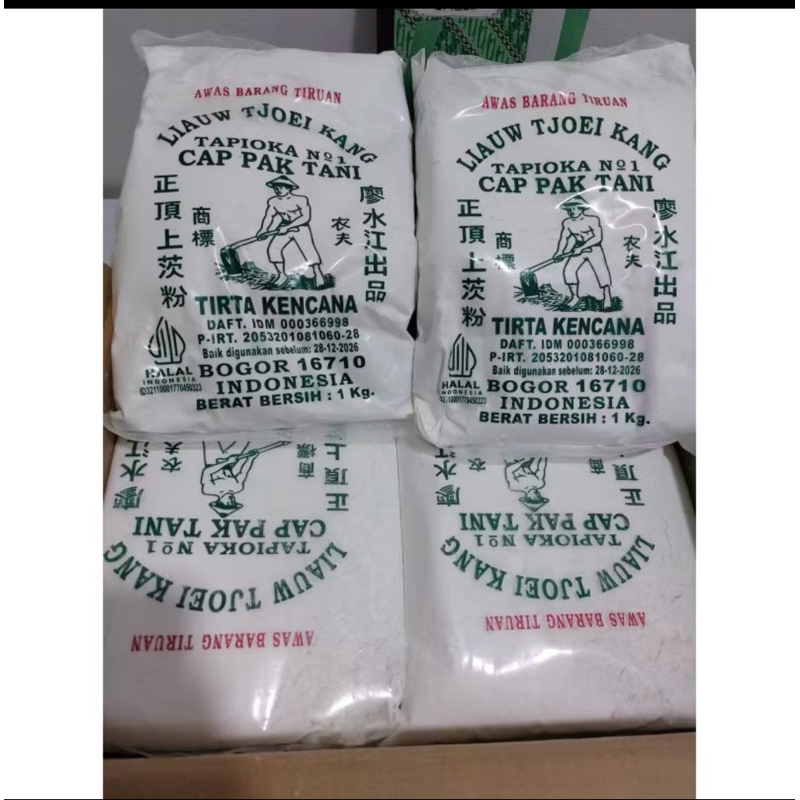 

Sagu Tani Liauw Tjoei Kang Kemasan 1 Kg / Tepung Tapioca Tjoei Kang 1 Kg