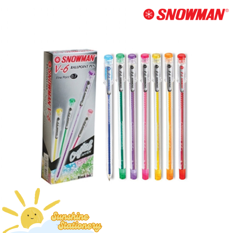 

[BOX/12PCS] SNOWMAN Pulpen V-6 / Semi Gel Pen V6