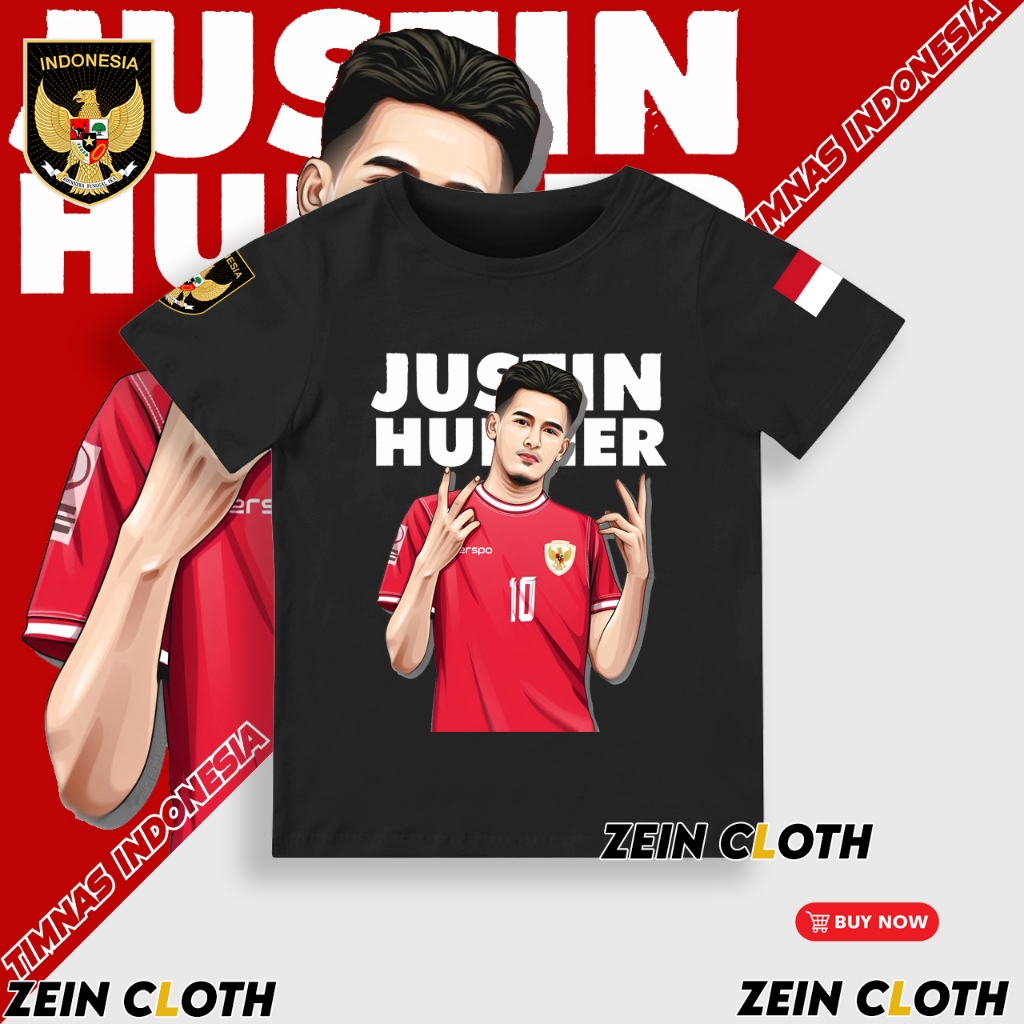 Baju Kaos Anak Timnas Indonesia Justin Hubner / Kaos Anak Justin Hubner Timnas Indonesia