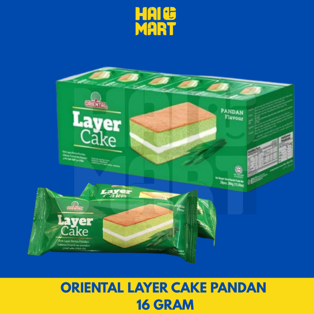 

ORIENTAL LAYER CAKE PANDAN 16 GRAM | CAKE IMPORT MALAYSIA | KUE BOLU LAYER PANDAN