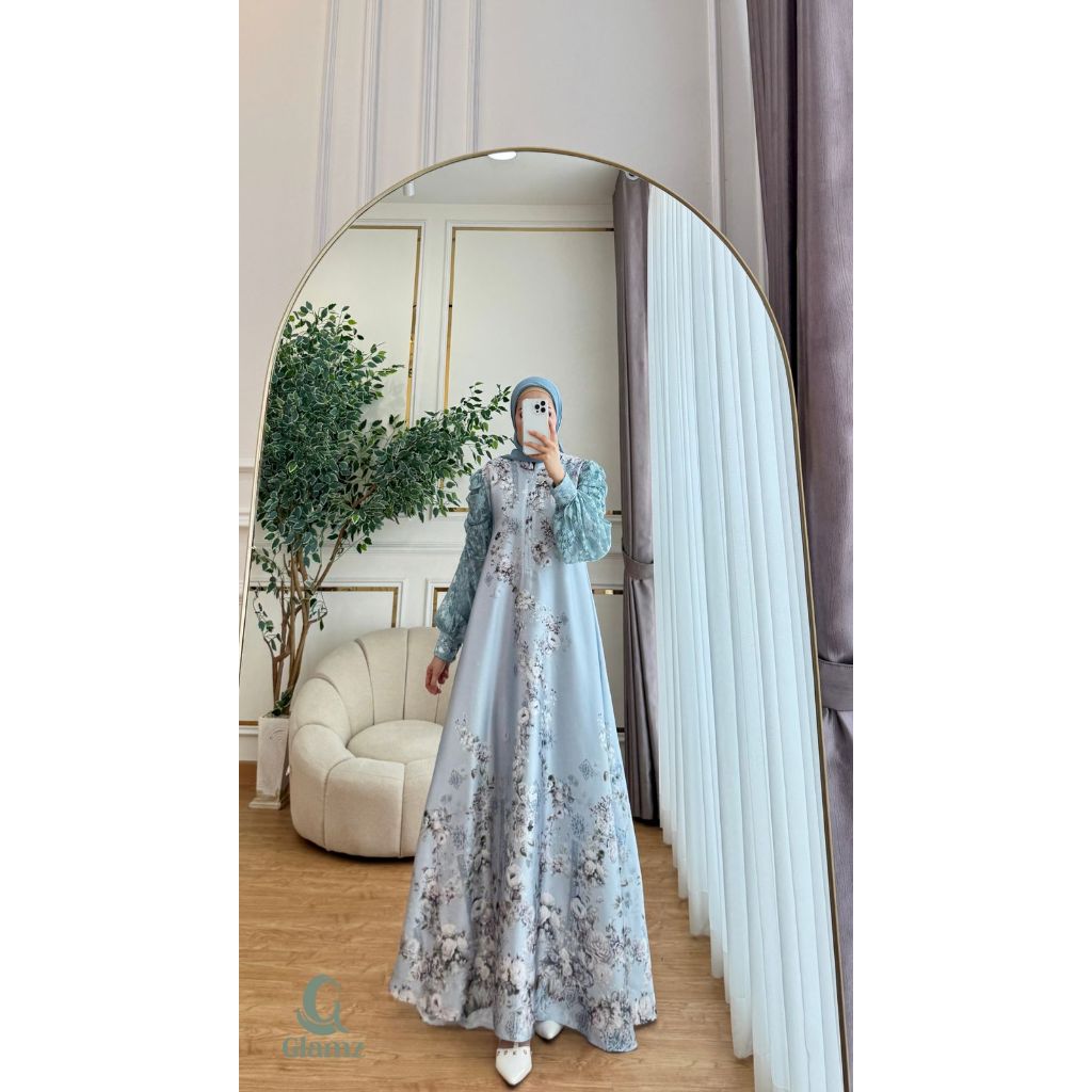 Agnia dress By Glamz Original Gamis armany silk glamz terbaru