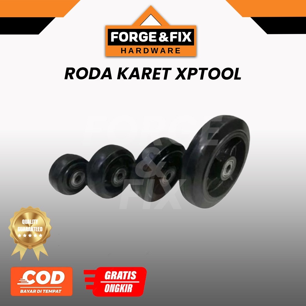XPTOOL Roda Karet Bearing AS Tebal Heavy Duty Gerobak Kereta Troli 4 5 6 8 INCH
