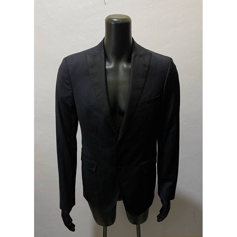 zara man blazer biru gelap jas casual eur 48 m