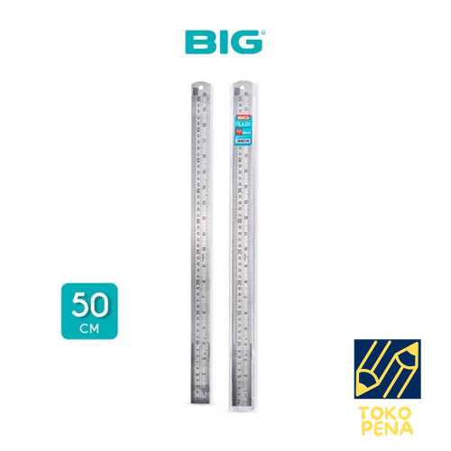 

BIG - Penggaris Besi / Stainless Steel Ruler Tebal dan Kokoh Panjang 50 CM Tebal 1 MM PG-6501 / Penggaris Besi