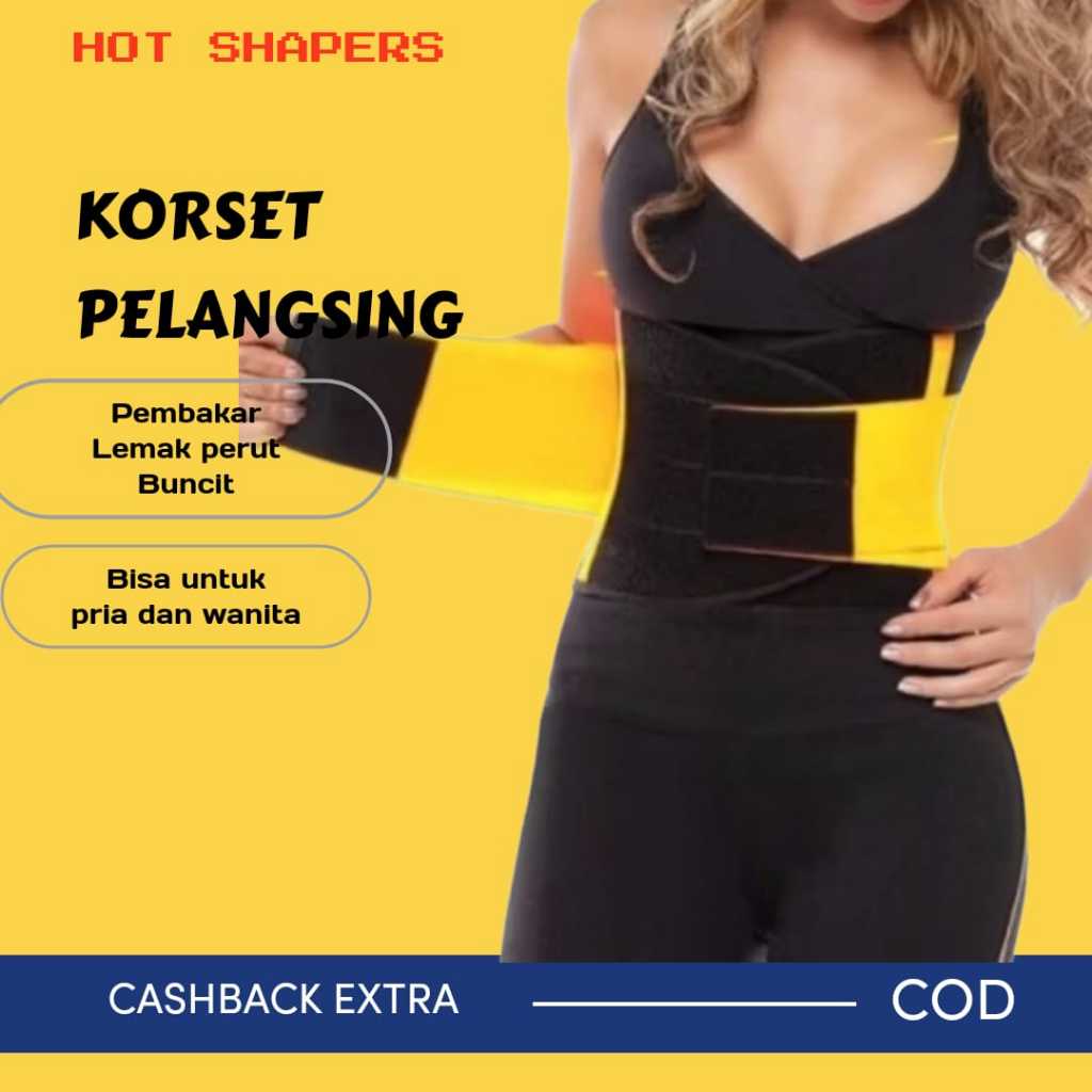 Korset Pria / HOT SHAPERS POWER BELT Corset Pelangsing Perut Buncit Pria Korslet Pengecil Perut