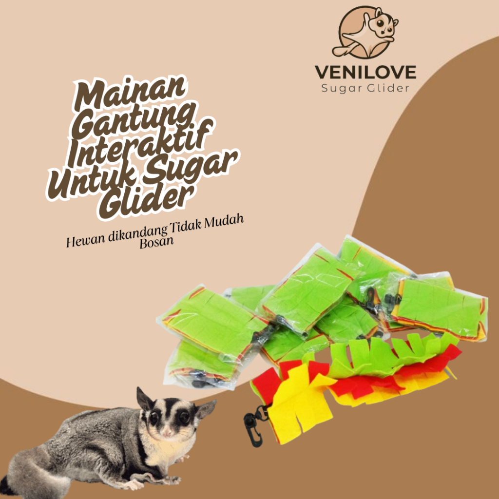 VENILOVE Mainan Panjatan Sugar Glider / Aksesoris Kandang Mainan Hewan