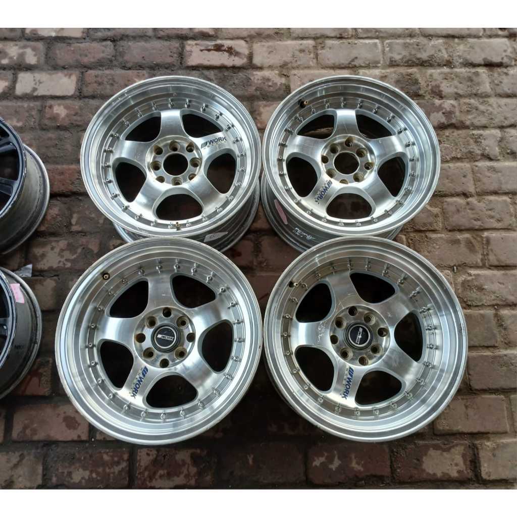 VELG MOBIL BEKAS WORK MEISTER R16 PCD 4X100/114 UNTUK AVANZA XENIA JAZZ YARIS BRIO VIOS LIVINA