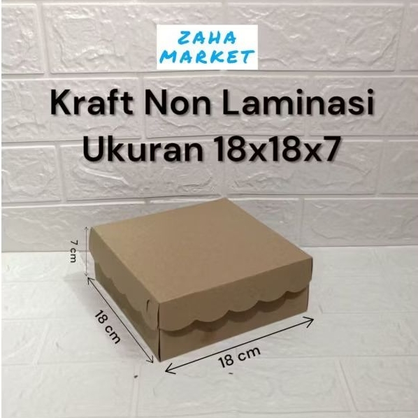 

Box kraft non laminasi ukuran 18x18x7cm tebal 350gsm - kemasan nasi/kue.