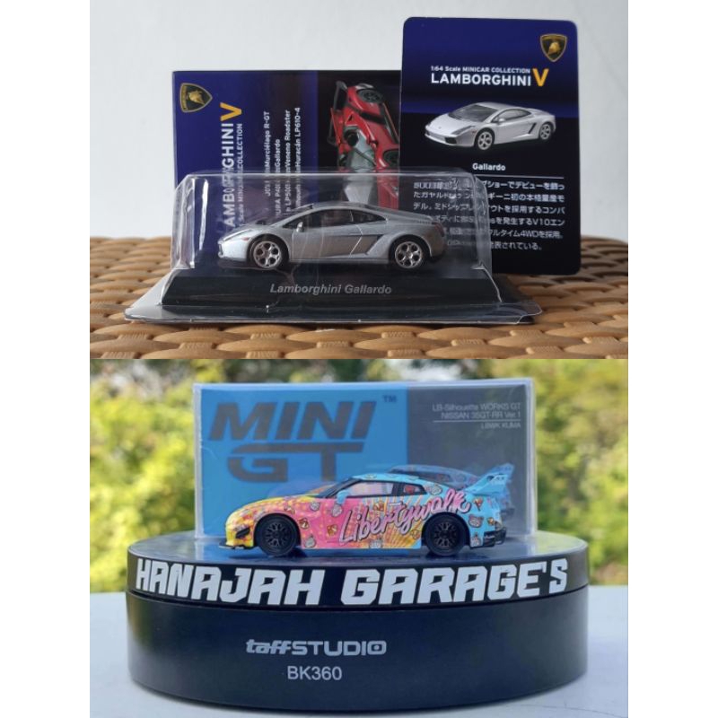 miniscale set - kyosho lamborghini gallardo, mini gt r35 kuma