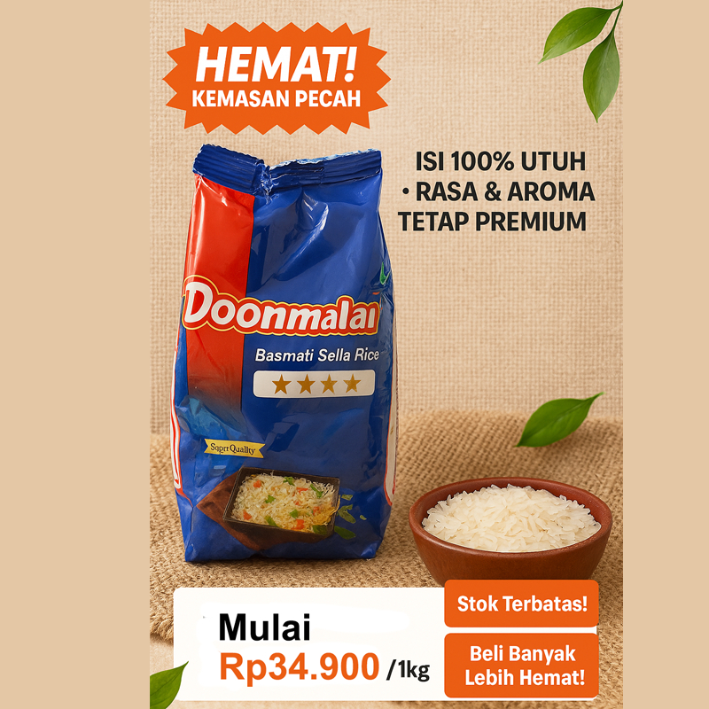 

Beras Basmati Original Bukan Repacking (Kemasan Sobek) – Isi Aman, Harga Hemat - Stok Terbatas