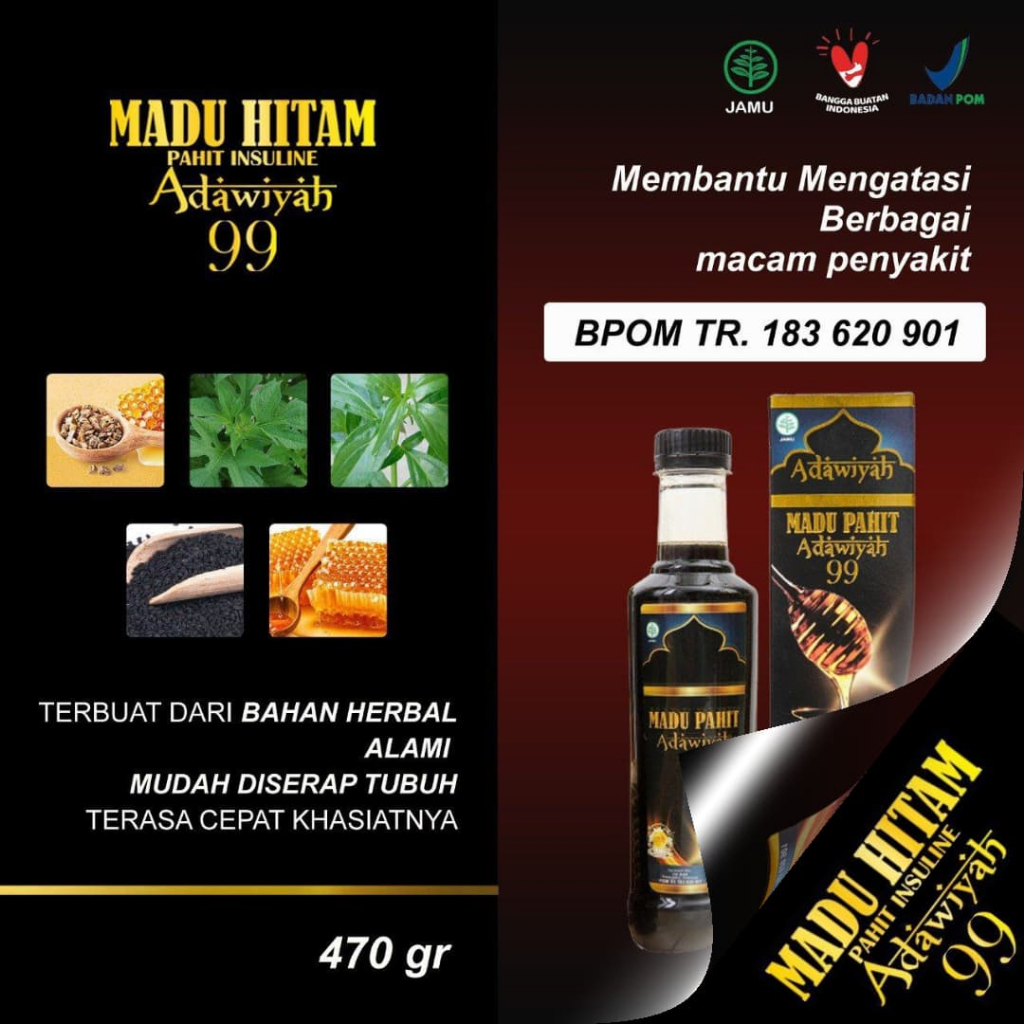 

Madu Hitam Pahit Asli Adawiyah 99 – Detoks Tubuh & Jaga Daya Tahan – 1 Botol 370ml