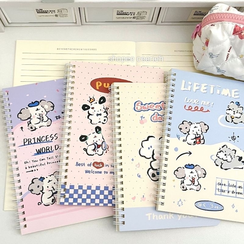 

A5 NOTEBOOK 100 HALAMAN MOTIF PUPPY CARTOON AESTHETIC TERMURAH A021
