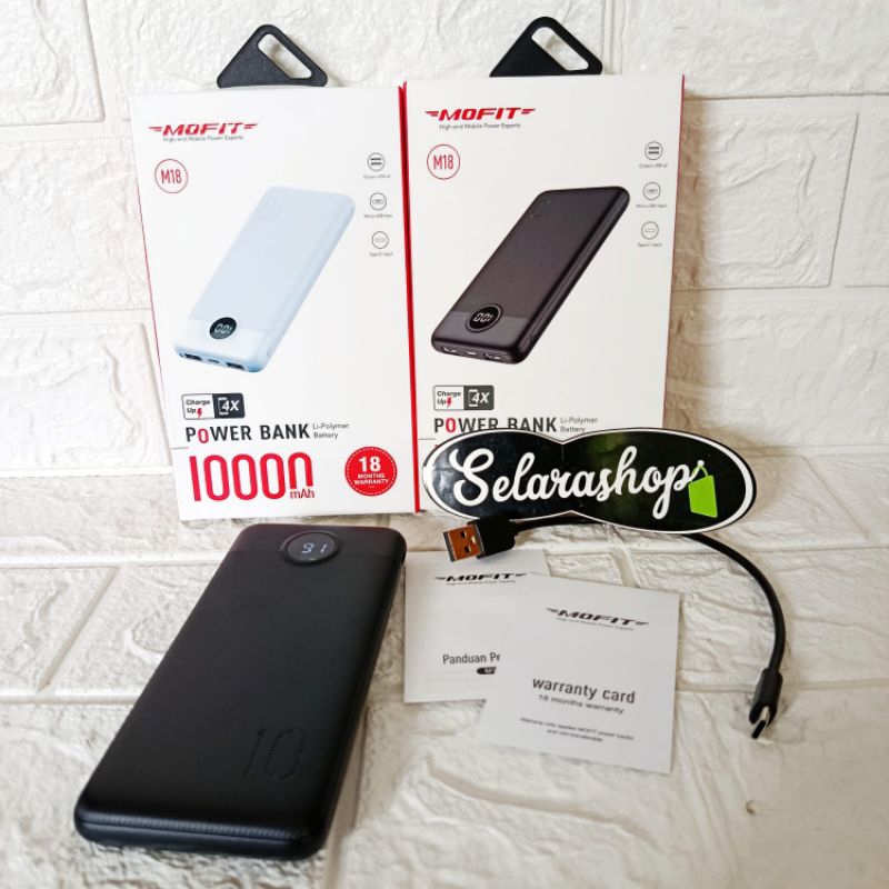 Powerbank MOFIT M18 New 10.000mAh Fast Charge Real Capacity Garansi 18 Bulan