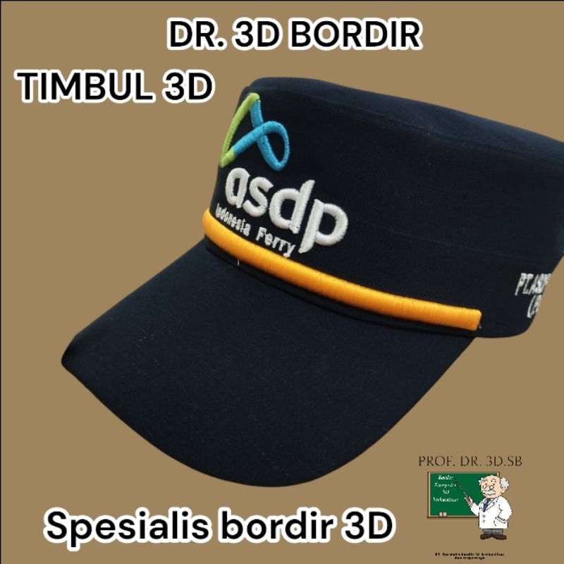Topi Lapangan Komando Asdp Bumn 3d Bordir Timbul Bisa Custom
