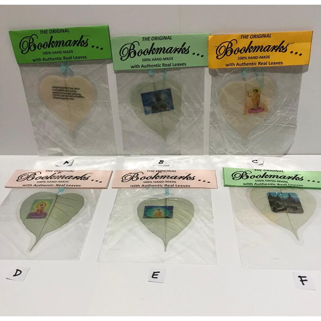 

BOOKMARK/PEMBATAS BUKU/GANTUNGAN DAUN BODHI ASLI HANDMADE BUDDHA ASSOTED TINGGI +/- 8cm