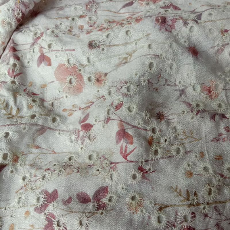 KAIN POTONGAN KATUN/LINEN BORDIR MOTIF