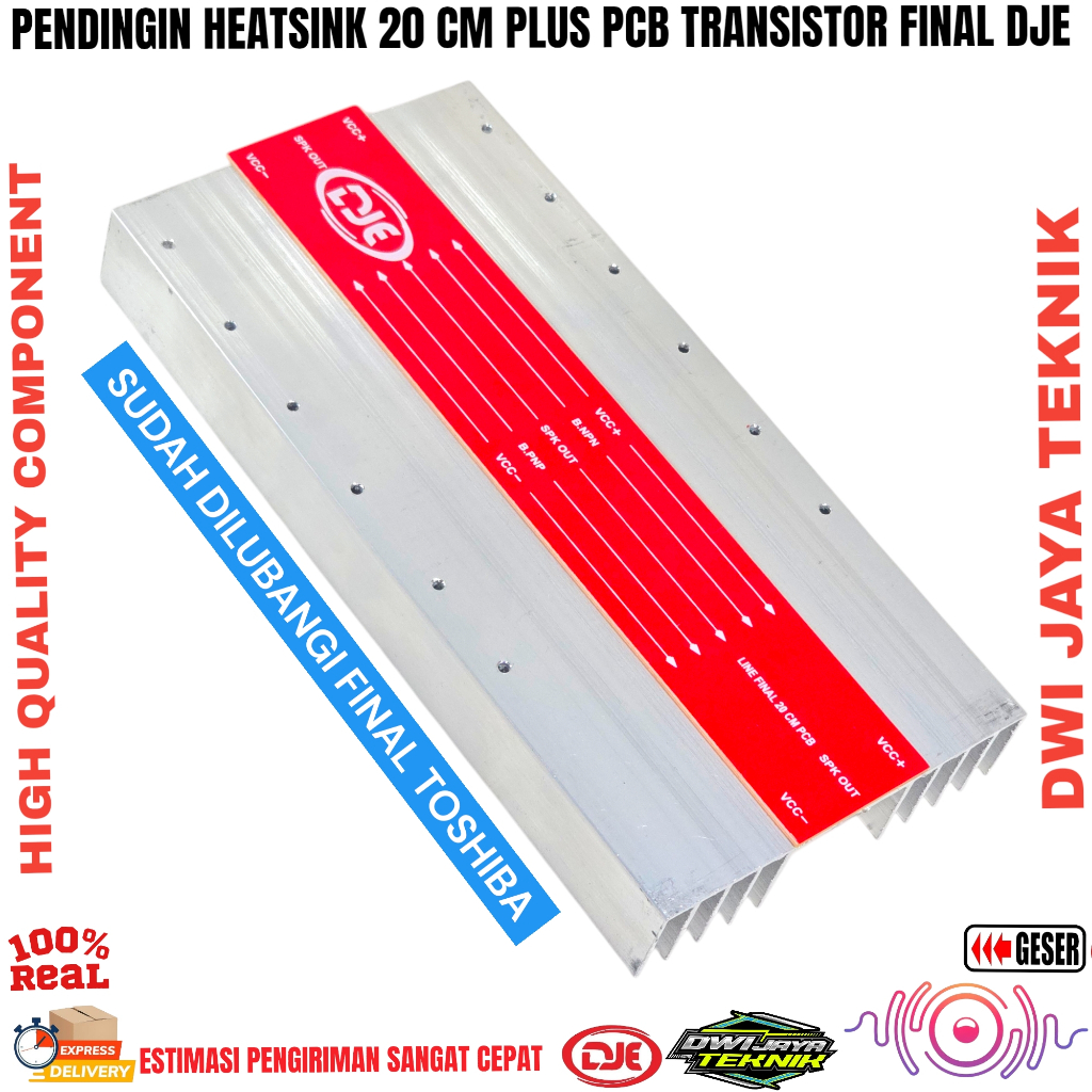 Pendingin heatsink 20cm Plus PCB Transistor Final DJE