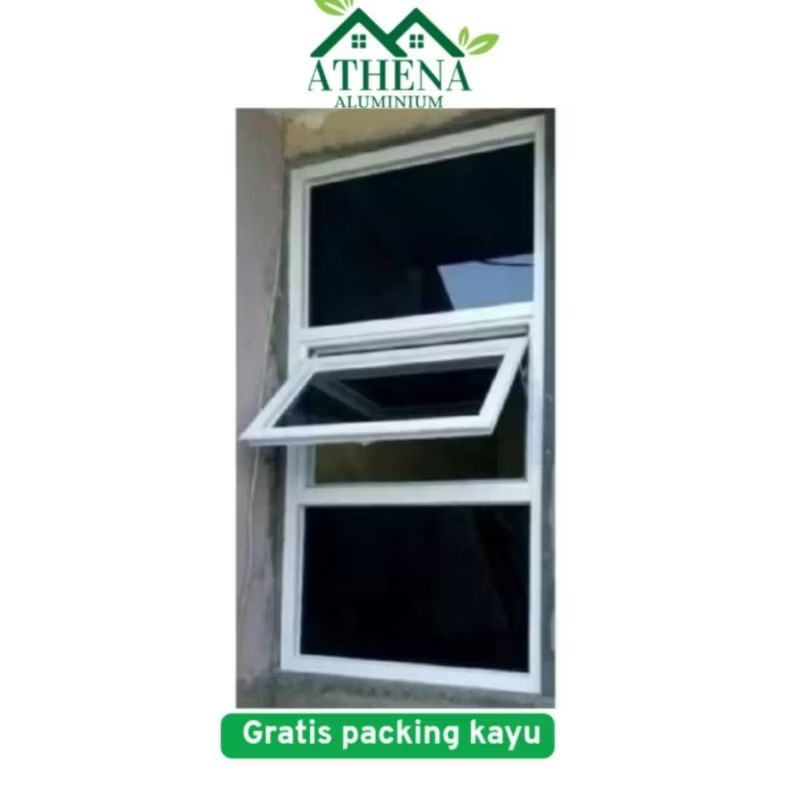 kusen jendela aluminium, ukT120xL60, gratis packing kayu